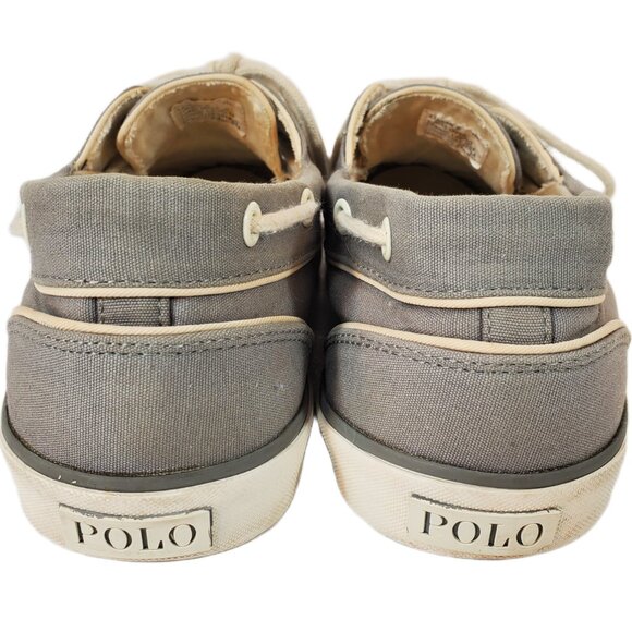 Polo Ralph Lauren Lander Grey Canvas Boat Shoes Men's Size 11D Preppy Casual - Picture 4 of 6